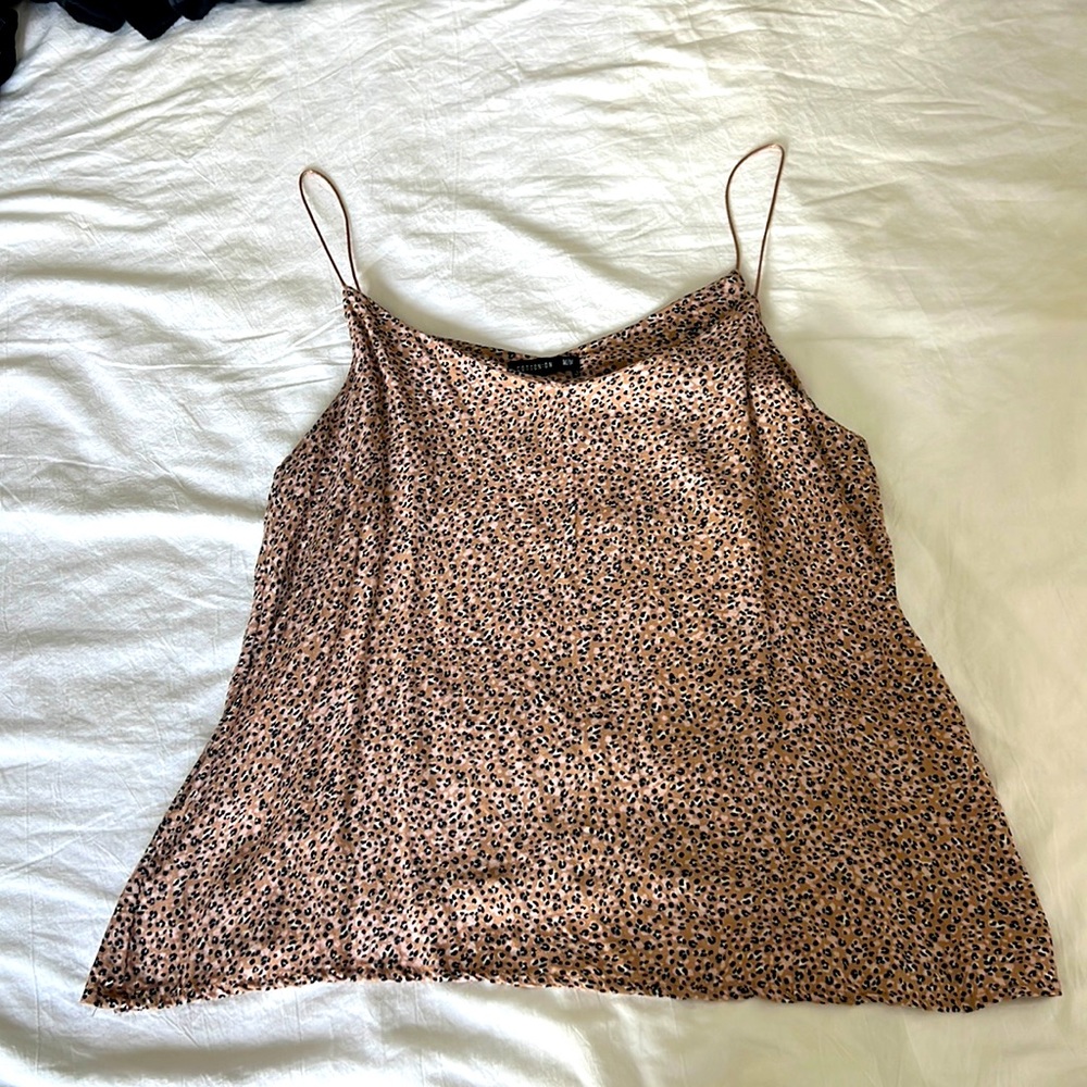 Cheetah print thin strap tank